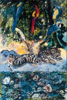 Malcolm Morley - Macaws, Bengals with Mullet