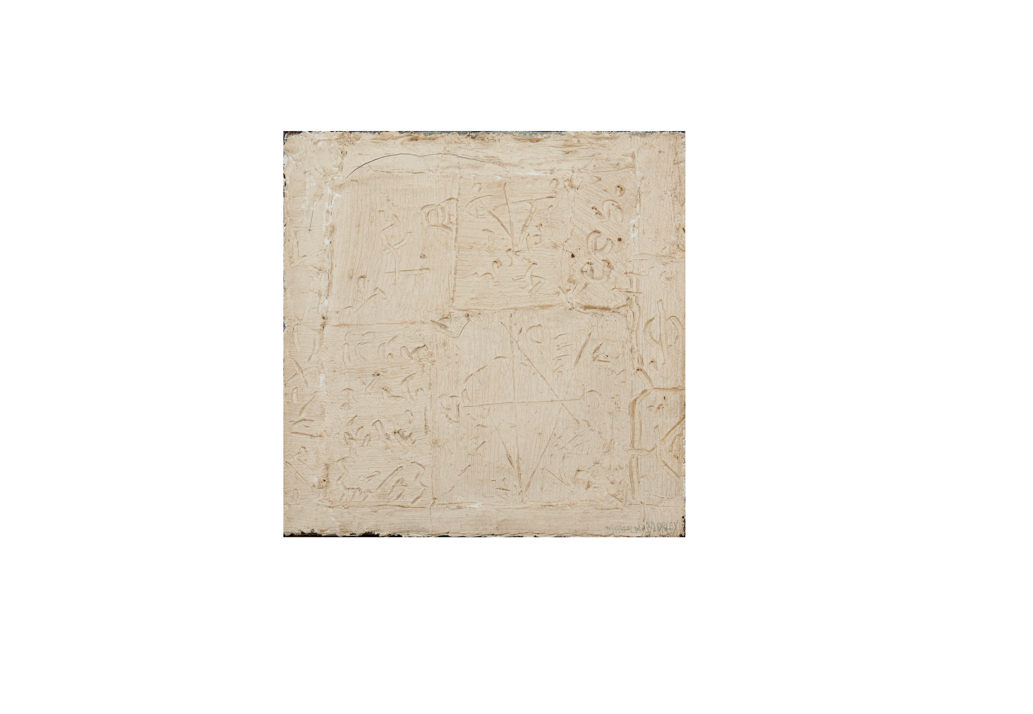 Malcolm Morley - Roman Algebra [Long Time Ago], 1962 10 x 10 in. (25.4 x 25.4 cm) framed 10 5/8 x 10 5/8 in.