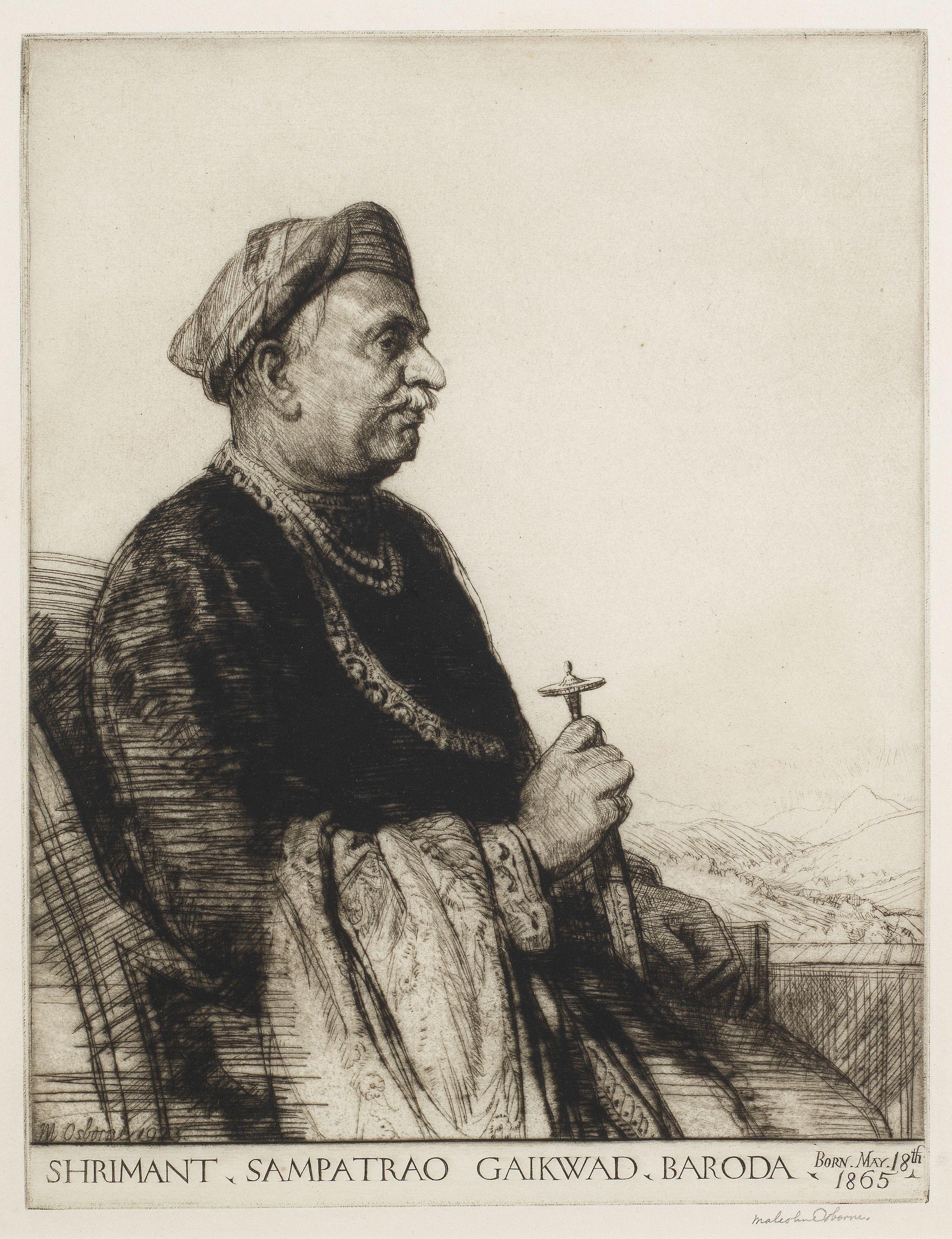 Malcolm Osborne RA - The Gaekwad of Baroda (Sayajirao Gaekwad III, reg. 1875-1939), dated 1923