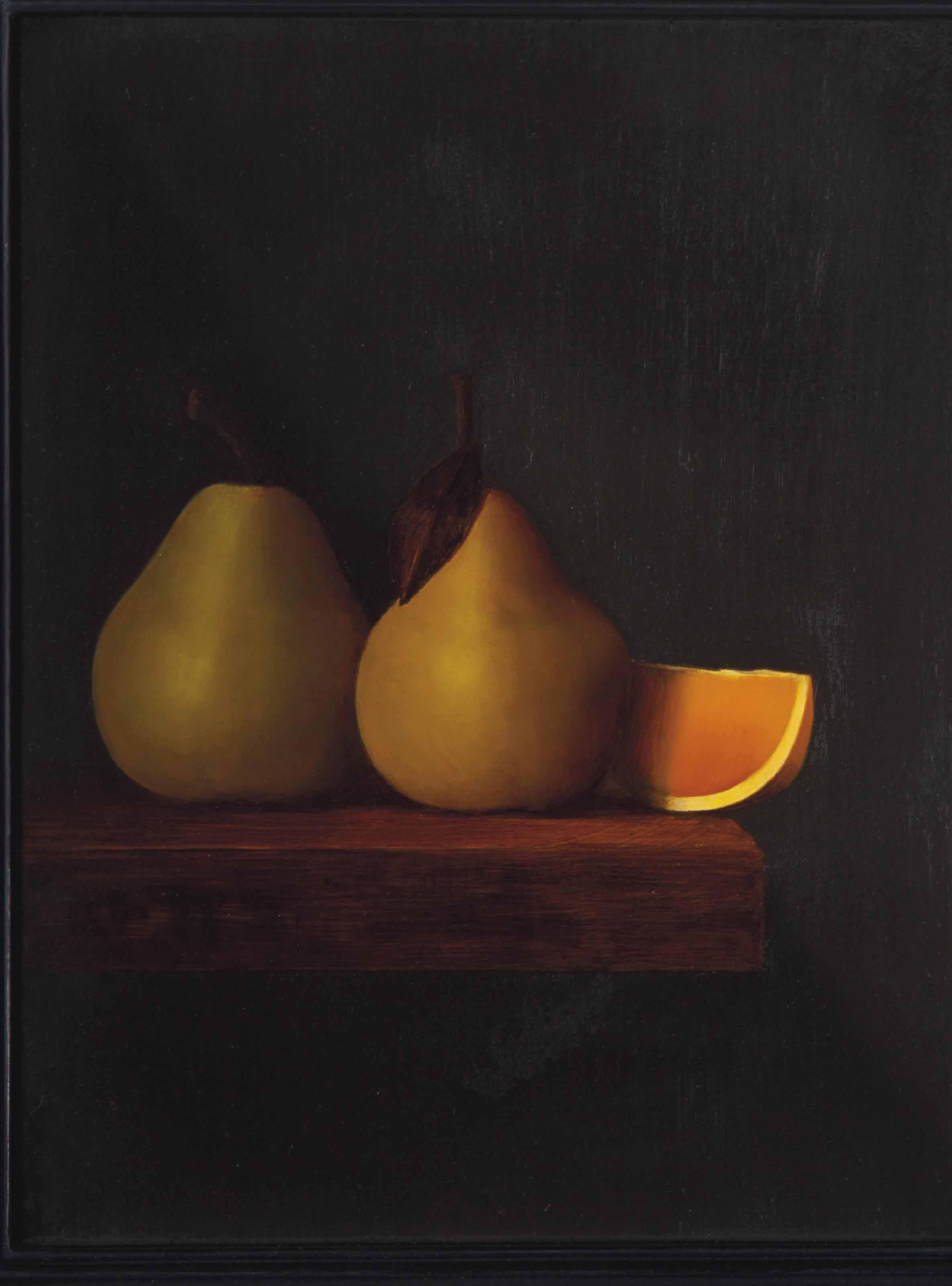 Malcolm Rains - Still Life With Pears And Orange Slice