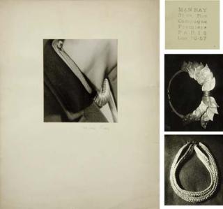 Man Ray - Elsa Triolet modelling a necklace of her own design, before 1932-33