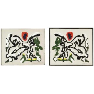 Man Ray - Ma Bête Noire Et Ma Boîte Noire - A Pair Of Natural Paintings