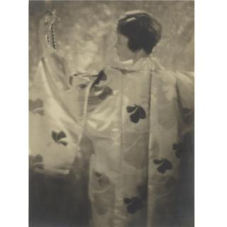 Man Ray - Model In Schiaparelli Gown Regarding A Necklace