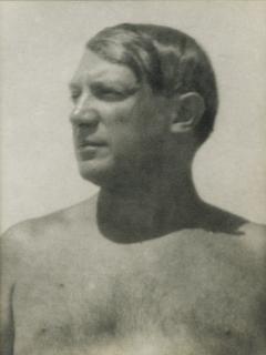 Man Ray - \'Picasso - Juan Les Pins\', 1926Vintage Silver Print. With The Photographer\'S \'Man Ray 31Bis, Rue Campagne Première Paris\' (Manford M3) Stamp In Red Ink And Annotated In Pencil By The Artist. Mounted And Framed.