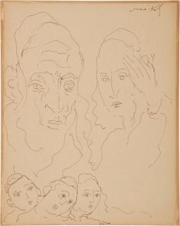 Mané-Katz - Family & Portrait (A Double-Sided Work)