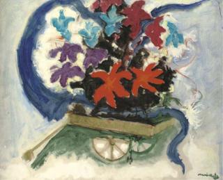 Mané-Katz - La charrette de fleurs