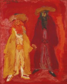 Mané-Katz - Rabbis Walking In Jerusalem