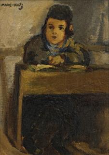 Mané-Katz - Yeshiva Student At Desk