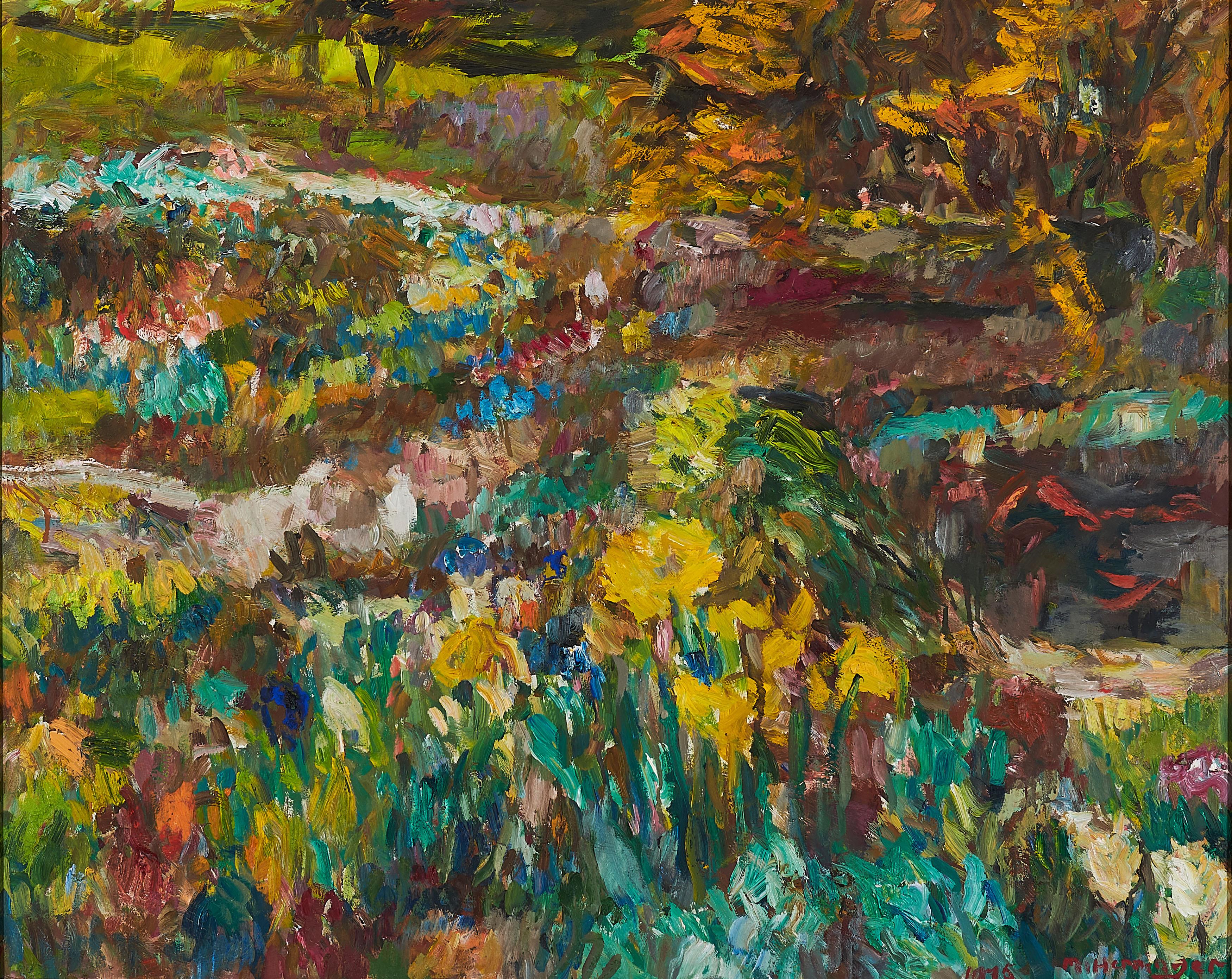 Manfred Henninger - Garten mit Narzissen.