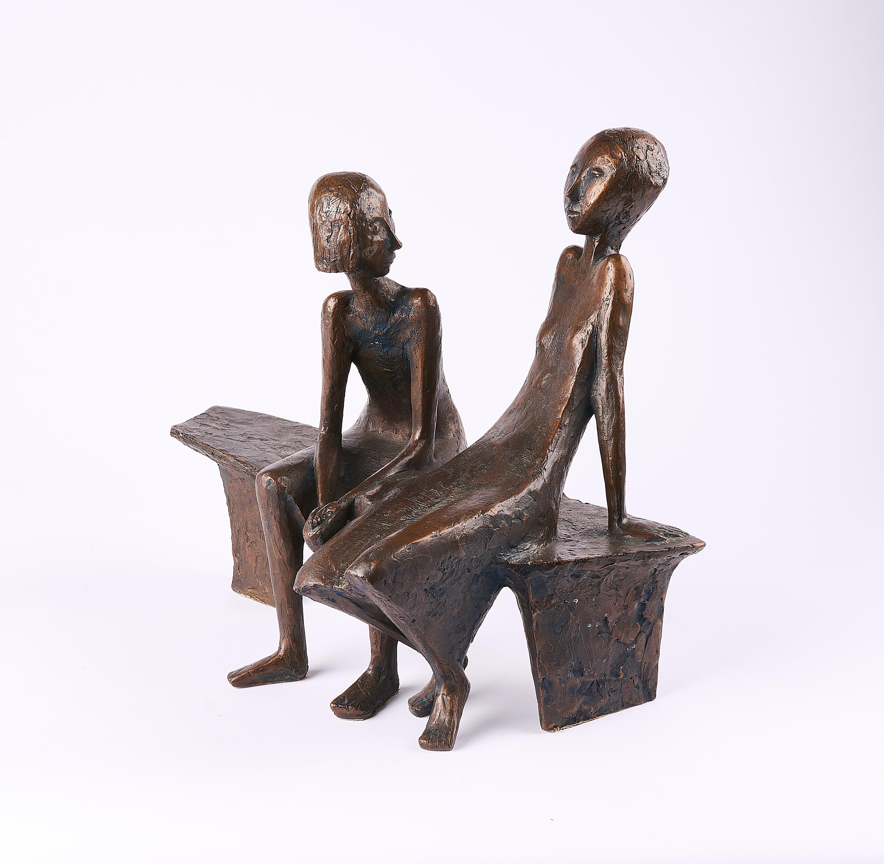 Manfred Welzel - Zwei Mädchen auf einer Bank.