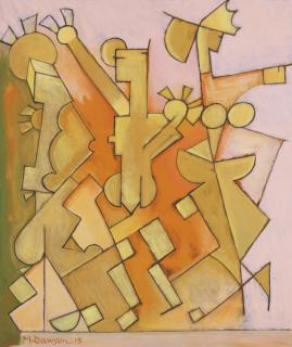 Manierre Dawson - Figures in Orange, Yellow and Pink