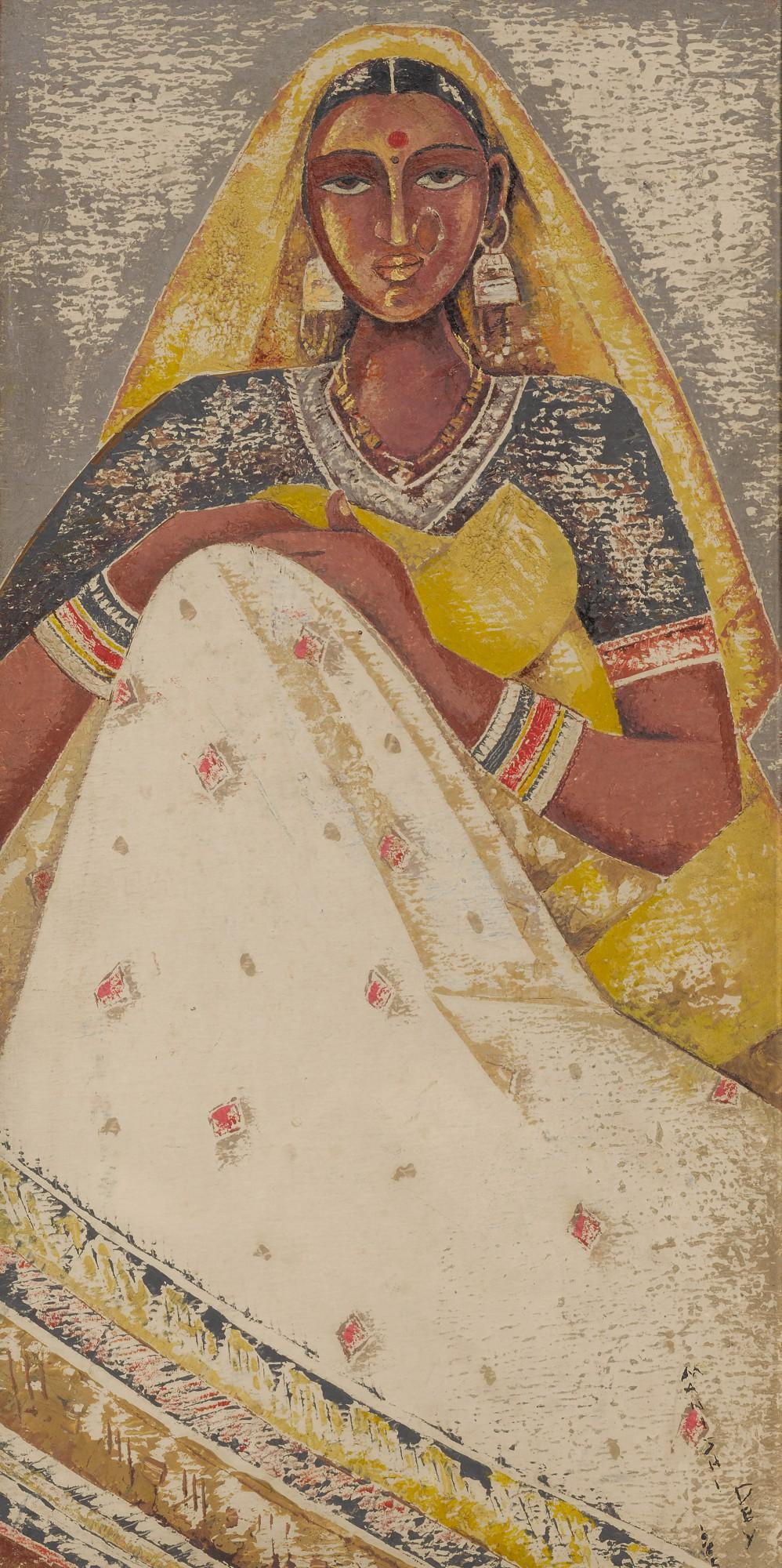 Manishi Dey - Untitled (Seated Woman)