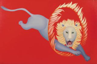 Manjit Bawa - Lion with Fire Ring