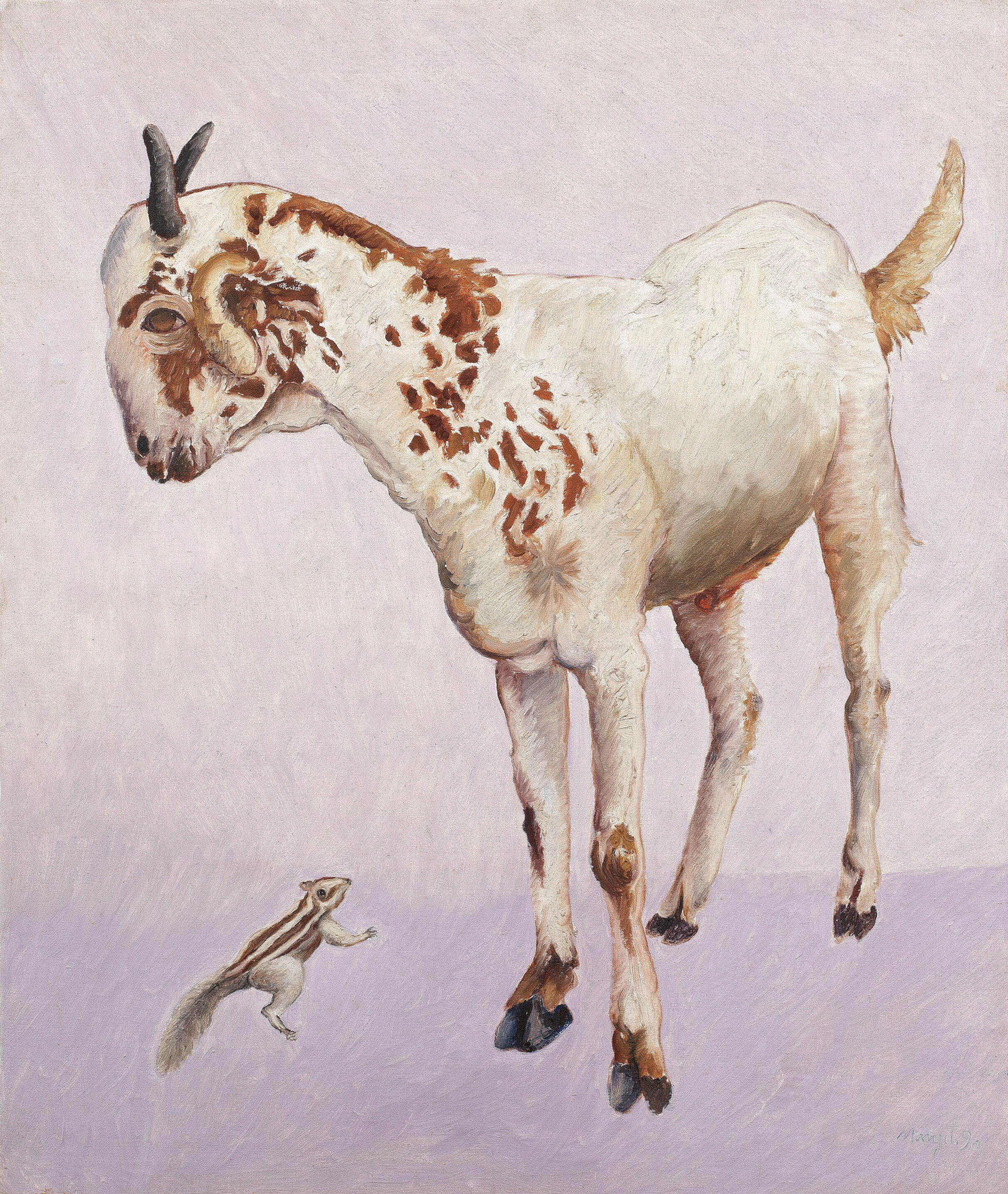 Manjit Bawa - Untitled (Goat and Squirrel)