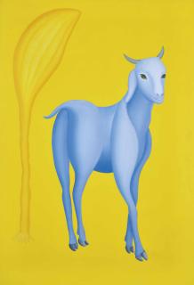 Manjit Bawa - Untitled (Goat and Tree)