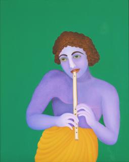 Manjit Bawa - Untitled (Krishna with Flute)