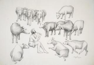 Manjit Bawa - Untitled (Shepherd)