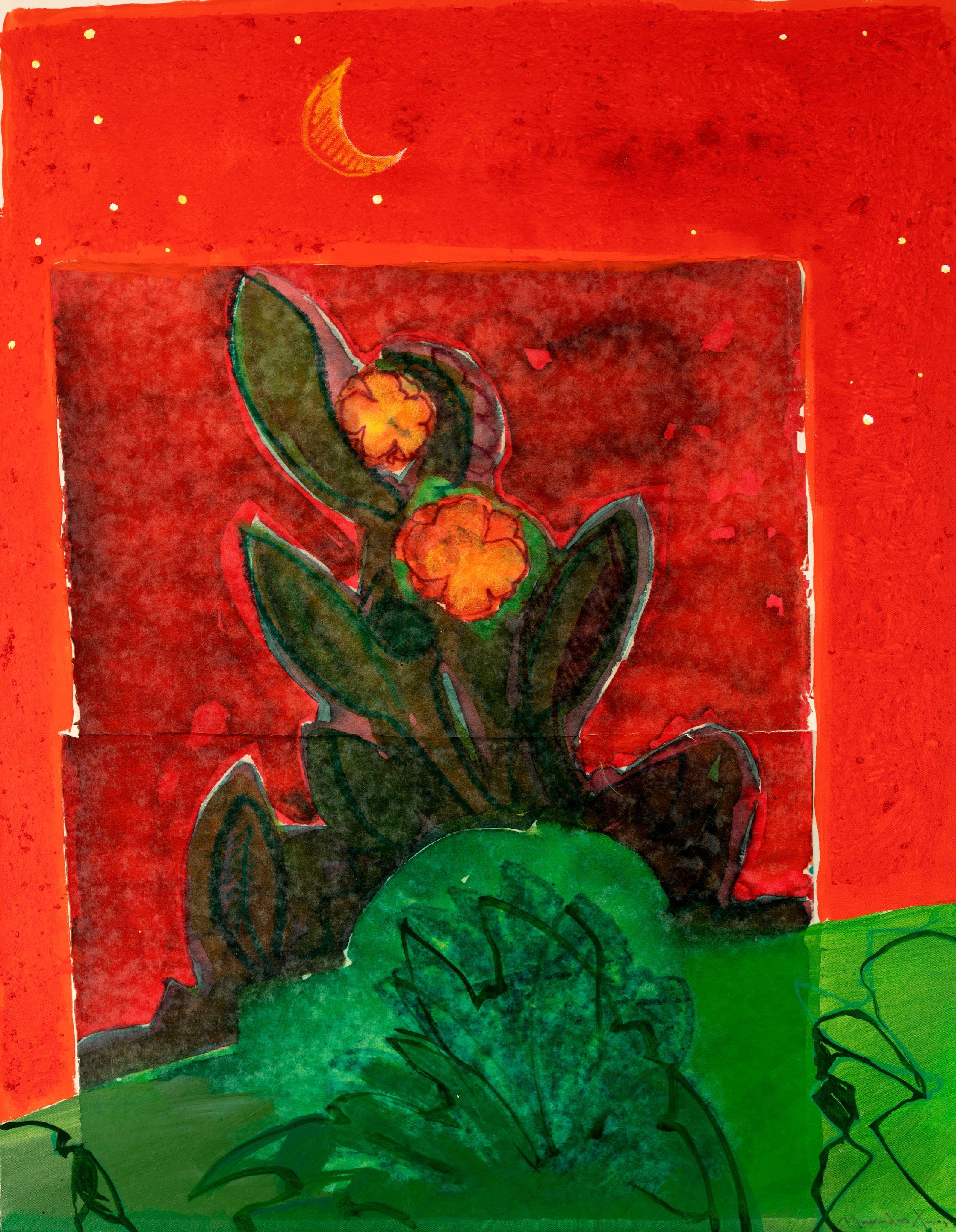 Manolis Haros - Fleurs sous la nuit étoilée