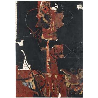 Manolo Millares - Rojo, Negro