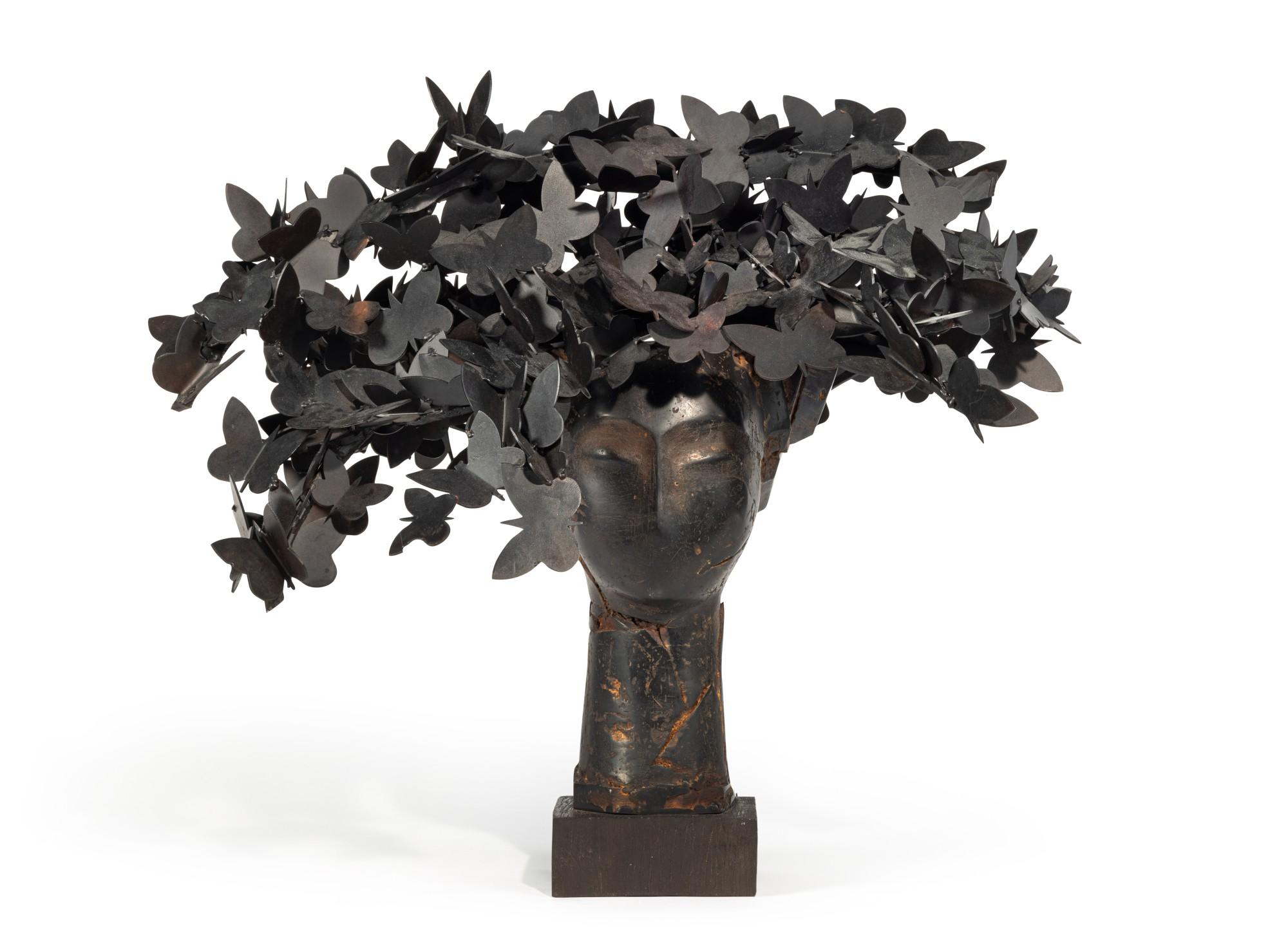 Manolo Valdés - Cabeza con Mariposas II