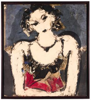 Manolo Valdés - Claudette Sobre Fondo Gris