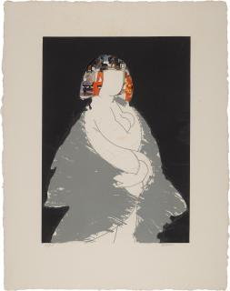 Manolo Valdés - Dama con kimono fondo negro