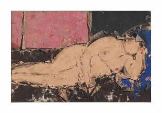 Manolo Valdés - Desnudo con rosa y negro (Nude with pink and black)