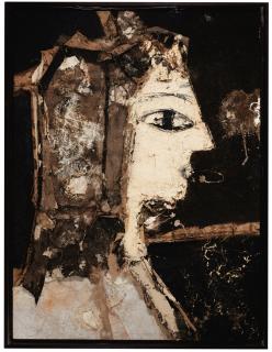 Manolo Valdés - La Dama De Argel Sobre Fondo Negro