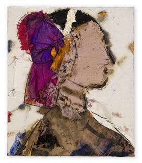 Manolo Valdes - Perfil sobre fondo blanco