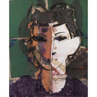 Manolo Valdés - Retrato Con Medio Rostro Naranja