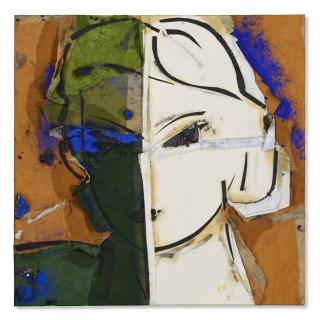 Manolo Valdes - Romy sobre fondo naranja