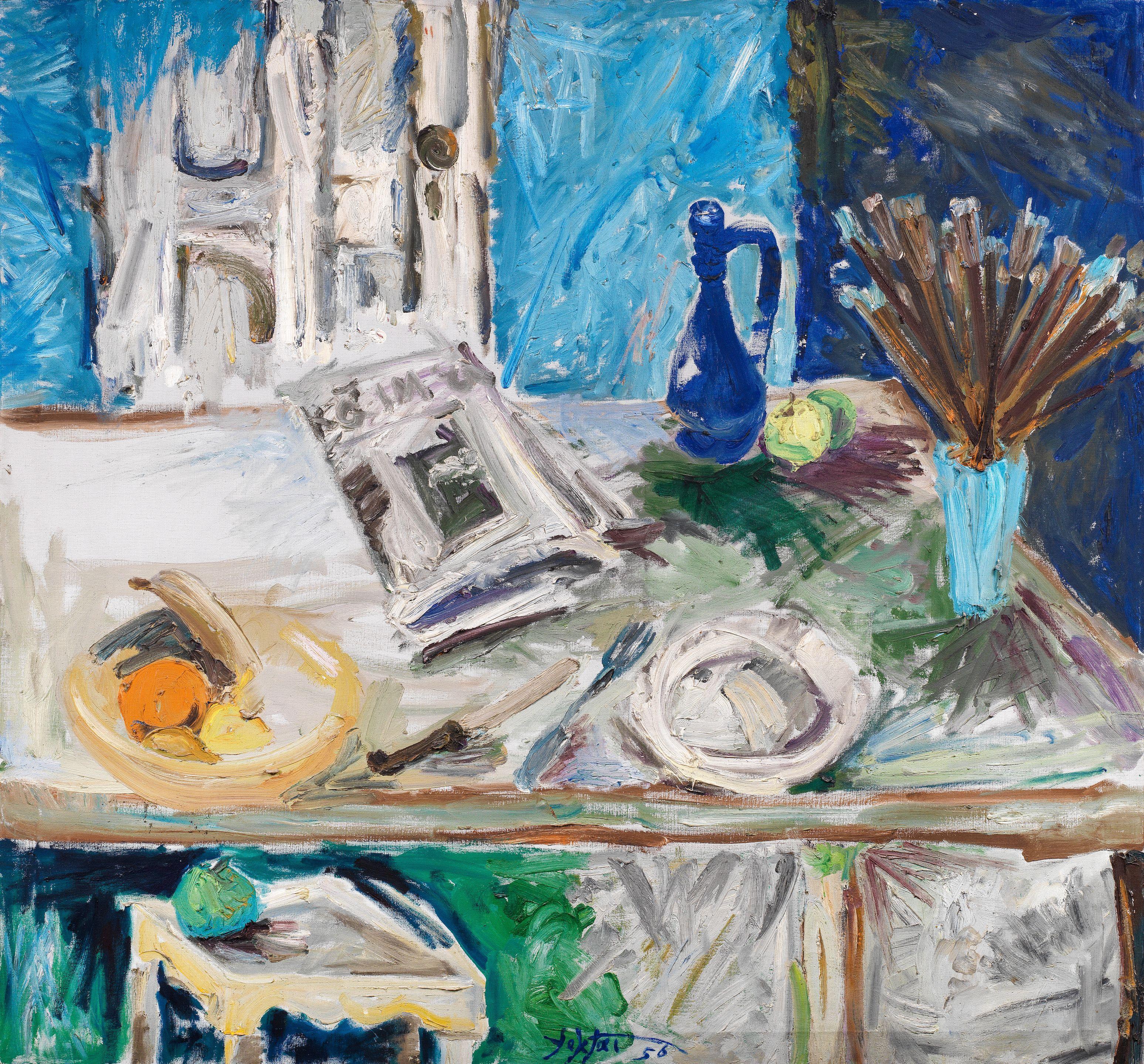 Manoucher Yektai - Newspaper and Brushes