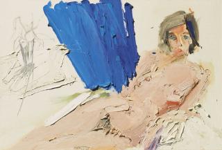 Manoucher Yektai - Untitled (Nude with Blue)