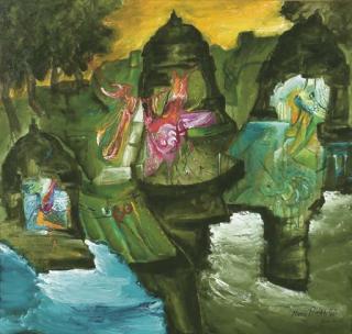 Manu Parekh - Festival at Benares Temple - II