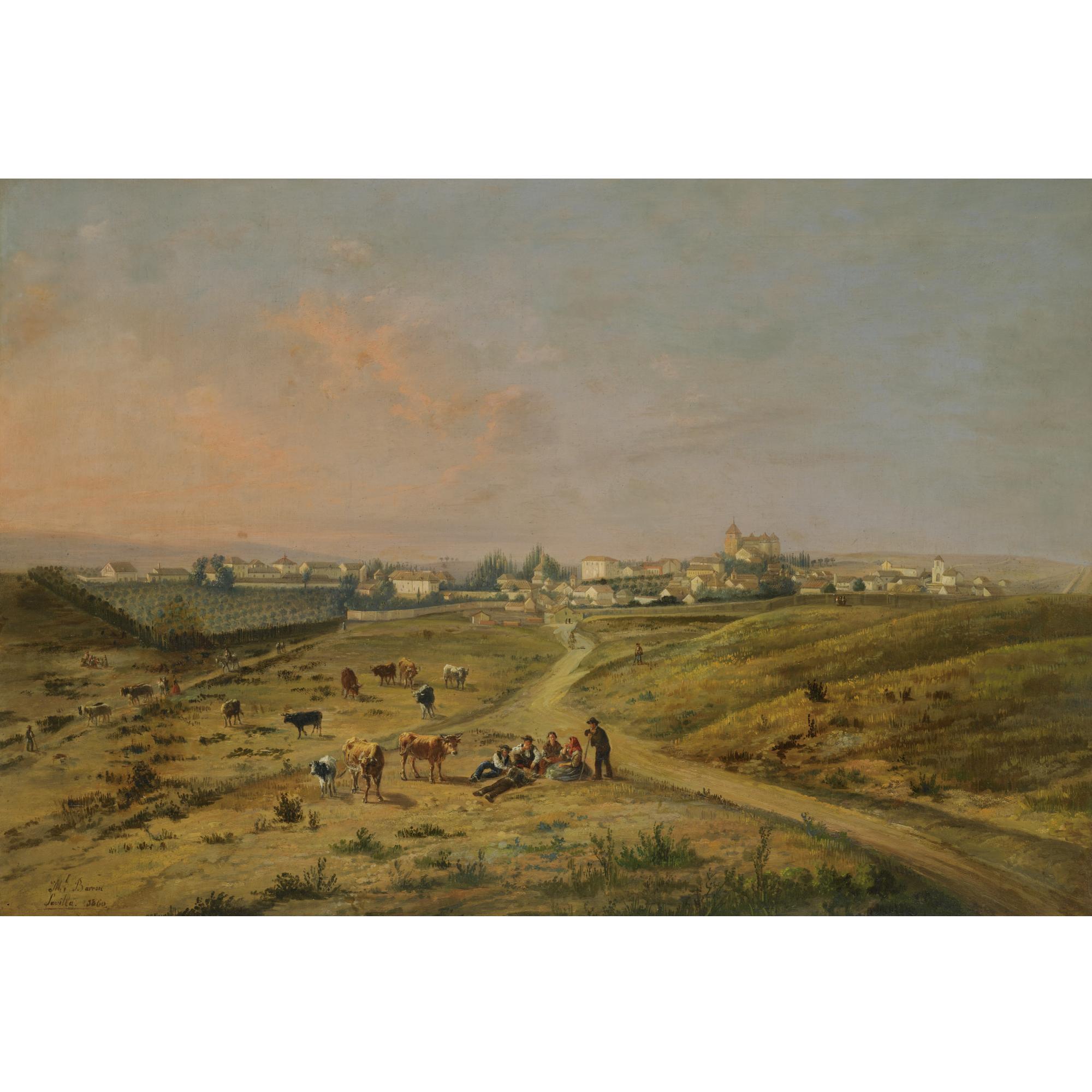 Manuel Barrón y Carrillo - Spanish Paisaje Andaluz (Andalusian Landscape)