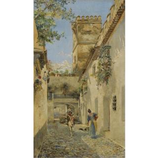Manuel García Rodríguez - Spanish Callejon Del Agua, Sevilla (A Sevillian Alley)