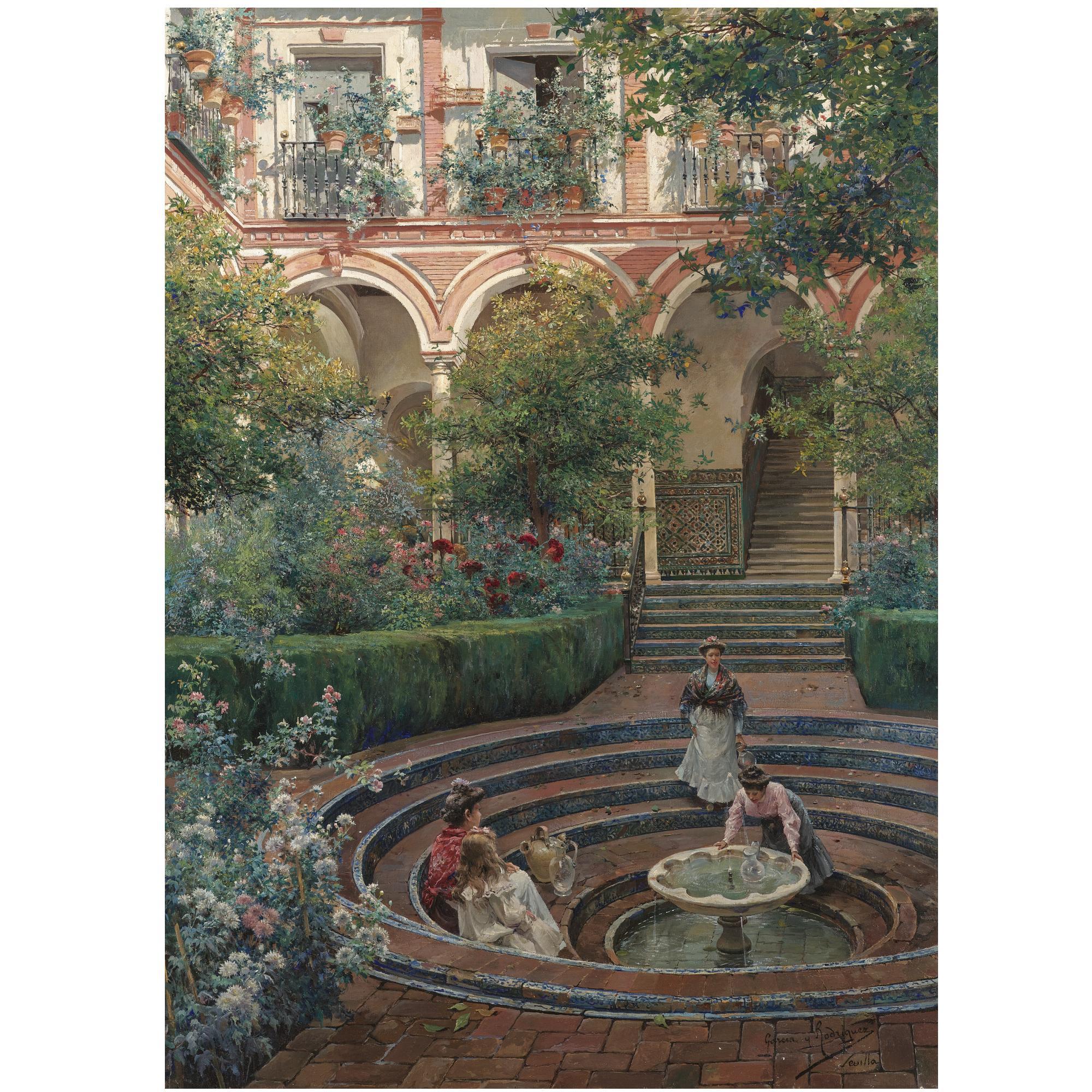 Manuel García y Rodríguez - El Patio De La Villa (The Villa Garden)