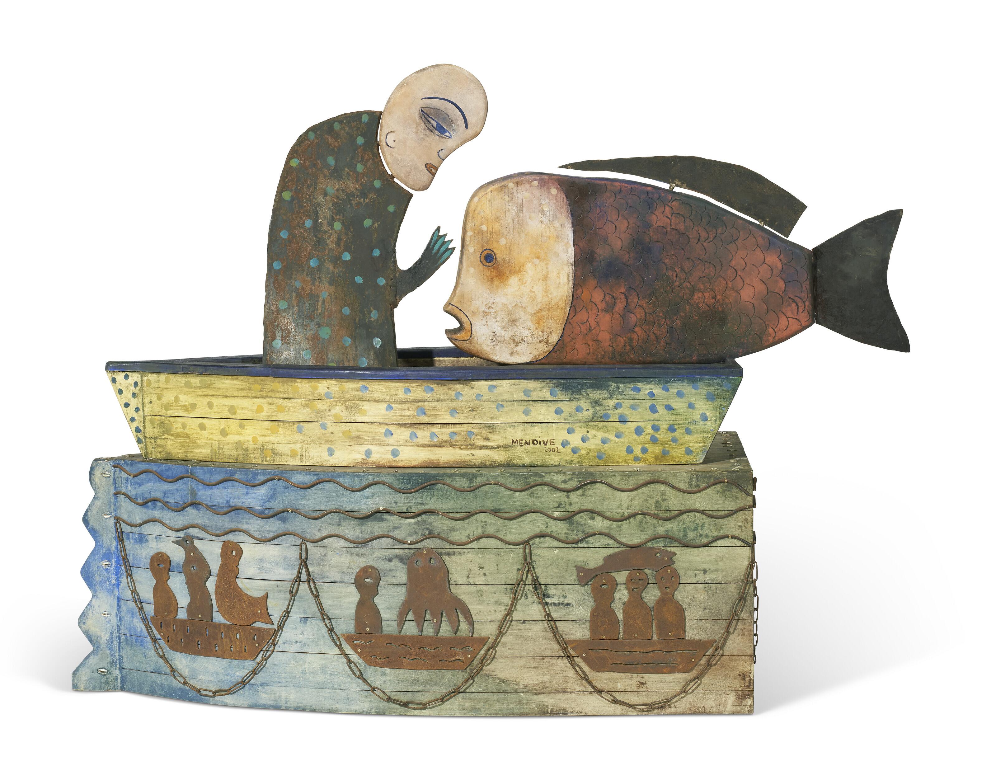 Manuel Mendive - Los hijos del agua, conversando con un pez