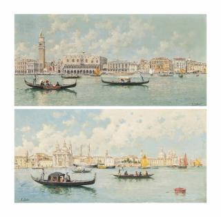Manuel Muñoz Y Otero - Piazzetta di San Marco e Riva degli Schiavoni, Venice; and Le Zattere, Venice