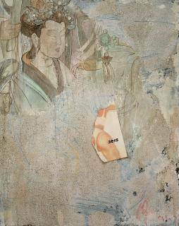Mao Lizi - Vandalized Mural, Dunhuang