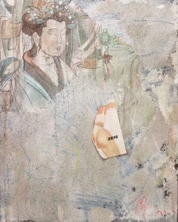 Mao Lizi - Vandalized mural, Dunhuang