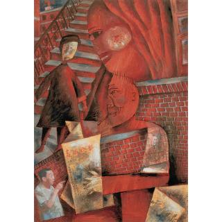 Mao Xuhui - Red Brick Building, Evening Paper Reader