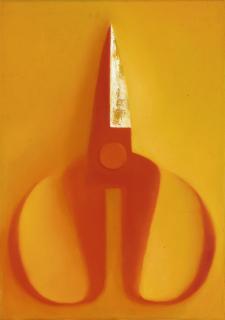 Mao Xuhui - Red Scissors In Gold Background
