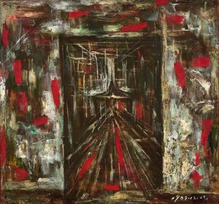 Mao Xuhui - The Parent Series – A Red Gate No.2(Painted In 1989)