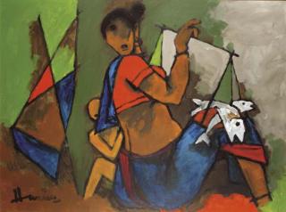 Maqbool Fida Husain - Fisherwoman