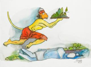 Maqbool Fida Husain - Hanuman