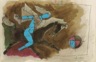 Maqbool Fida Husain - Horse and Rider