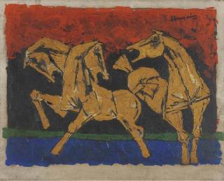 Maqbool Fida Husain - Horses
