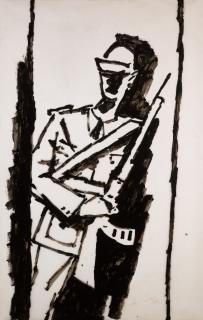 Maqbool Fida Husain - Knight Watch - 11