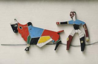 Maqbool Fida Husain - Untitled (Farmer And Bullock)